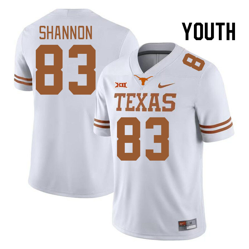 Youth #83 Spencer Shannon Texas Longhorns College Football Jerseys Stitched Sale-Black